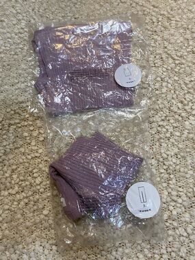 Ribbed Two-Piece Knit Set in Soft Lavender